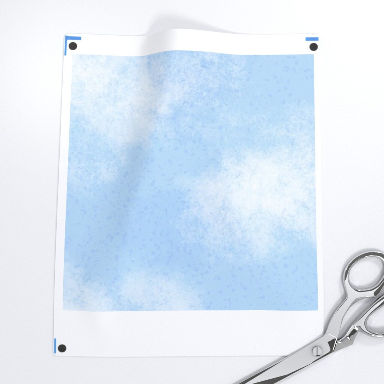 Blue Sky Whimsical Pattern Simple Clouds Nature Earthy Custom Printed Fabric by Spoonflower Various Fabrics by the Yard or Fat Quarter